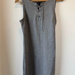 Tommy Hilfiger Sleeveless Lace-Up Midi Dress - Gray
